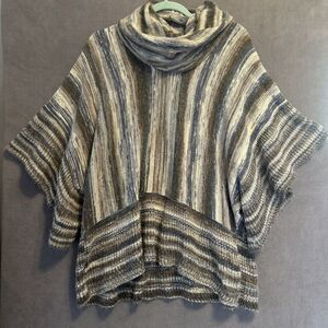 John Mark Cowl Neck Knit Sweater Kimono Sleeve Size S / M Multicolor Boho Artsy